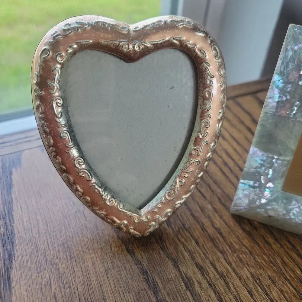 Lot of 5 Unique Vintage Miniature Picture Frames Ornate 80s floral hearts mixed